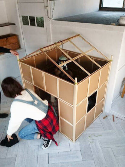 100均DIYで小屋作り