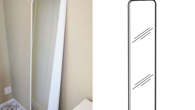 下地の無い壁にIKEAの姿見を取り付ける