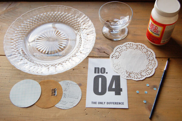 モットポッジでガラス皿のリメイク