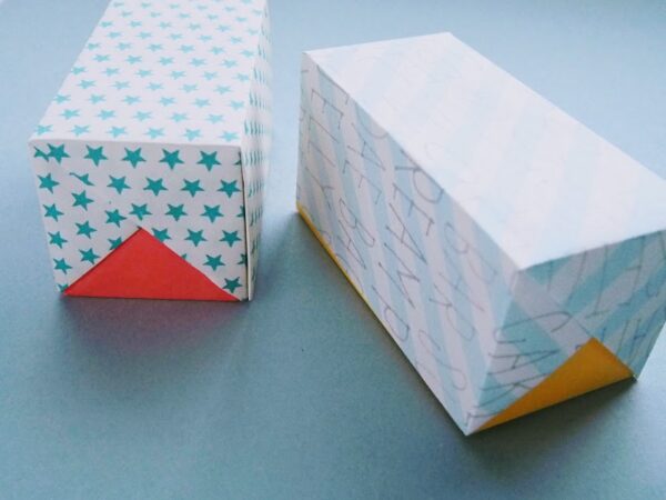 折り紙でフタ付箱の作り方